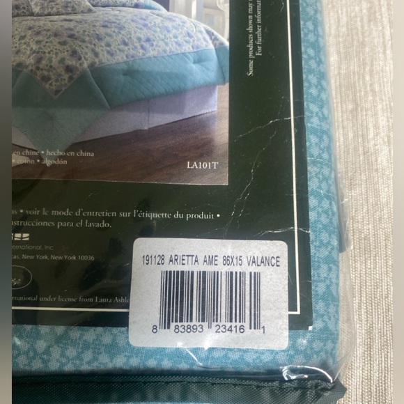 Laura Ashley Home Arietta Valance 15 x 86 Blue Cottage New Top Treatment - Picture 3 of 4